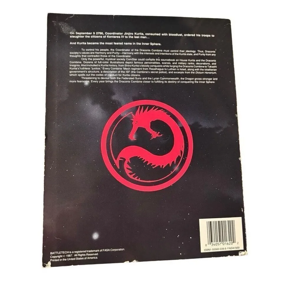 FASA House Kurita #1620 The Draconis Combine Battletech Book
